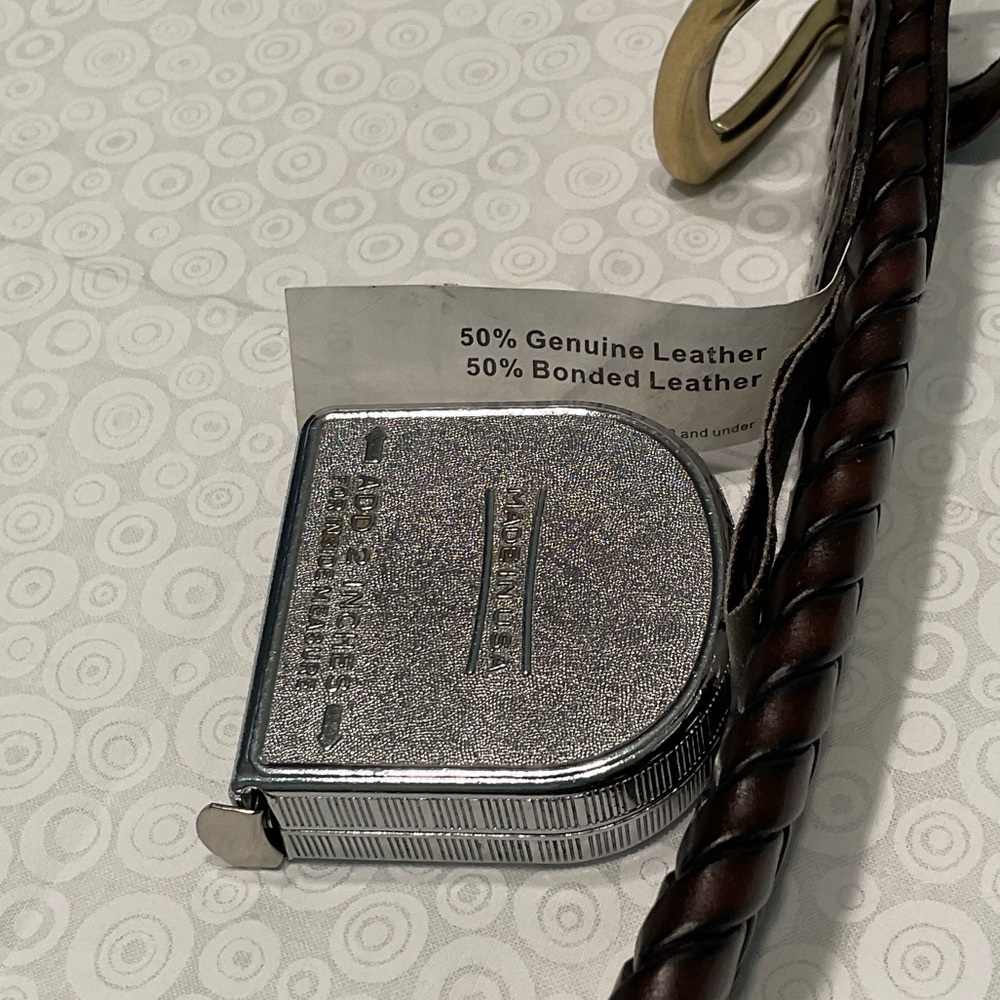Braided Leather Belt - Brown - Picture 6 of 7